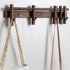 Solid Wood Wall Hanging Coat Rack with Movable Hooks Coat Clothes Hat Key Hanger Organizer Hallway Entrance Decor Furniture