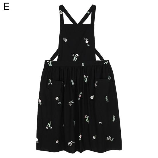 Фартук для готовки с крестообразной спинкой, дышащий, ретро, хлопковый, вышитый, нагрудный фартук для дома