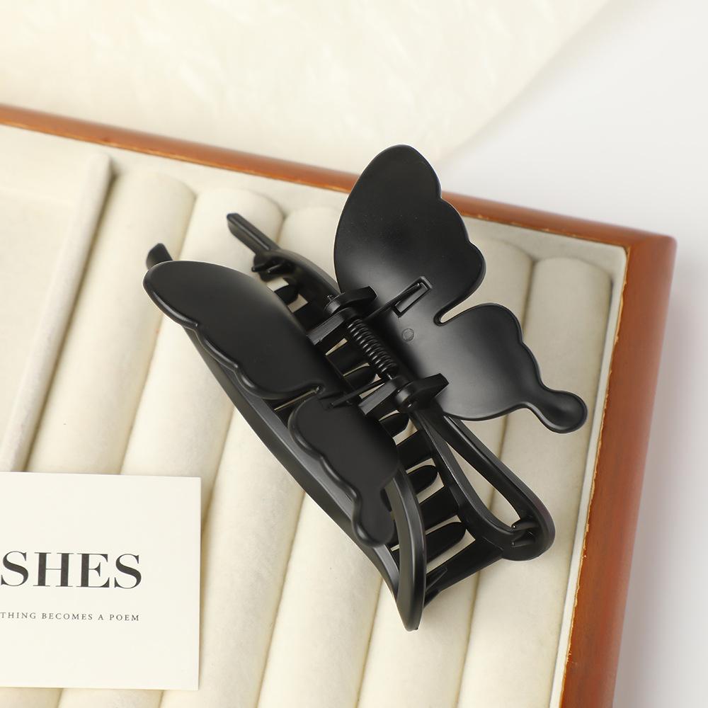 Большой однотонный зажим-краб для волос в виде бабочки, женский, французские инструменты для укладки волос, аксессуары, ретро зажим-акула, милый зажим для волос