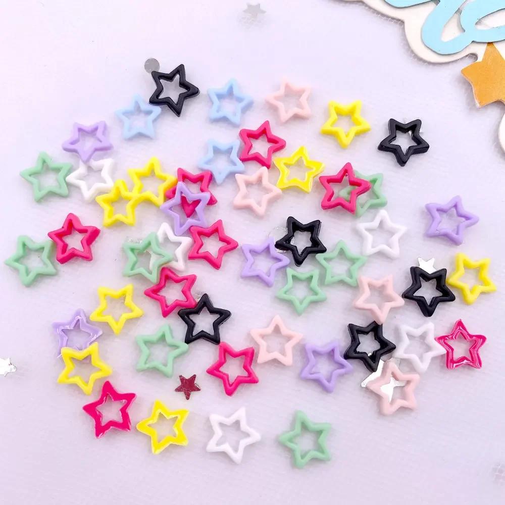 200 шт. Смешанные Разноцветные Конфетные Цвета Полые Звезды Нейл-арт Плоские Камни Скрапбукинг DIY Свадебные Аксессуары Поделки