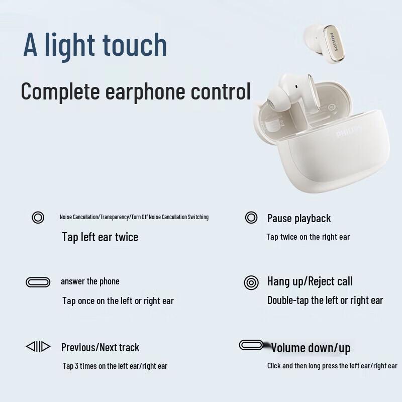 Philips TAT2569 True Wireless Noise-Cancelling Earbuds