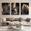 3pcs Frameless Black Golden Plant Leaf Canvas Painting Abstract Wall Art Nordic Living Room Decoration Picture Modern Home Decor