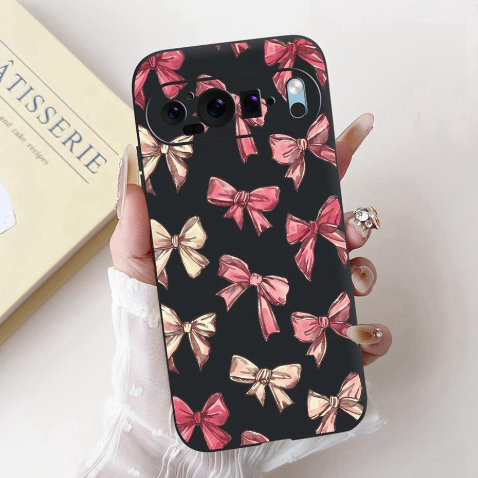 Beautiful Floral Painting Phone Case For Google Pixel 9 Pro 9A Black Silicone Soft Cover For Google Pixel9 9A 9Pro Cases Bumpers
