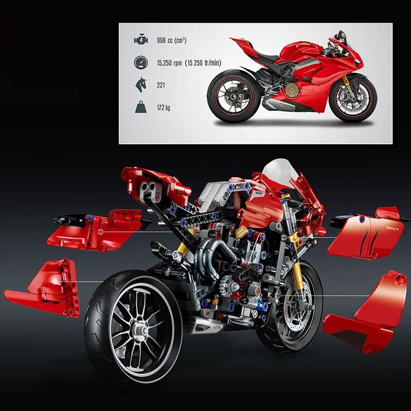 Высокотехнологичные совместимые с мотоциклом Ducatis Panigale игрушки строительные блоки модель мотоцикла игрушки для детей рождественский подарок