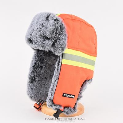 Шапка со светоотражающей полосой Мужская зимняя бархатная утолщенная теплая шапка с защитой ушей Женская уличная шапка для езды ночной работы