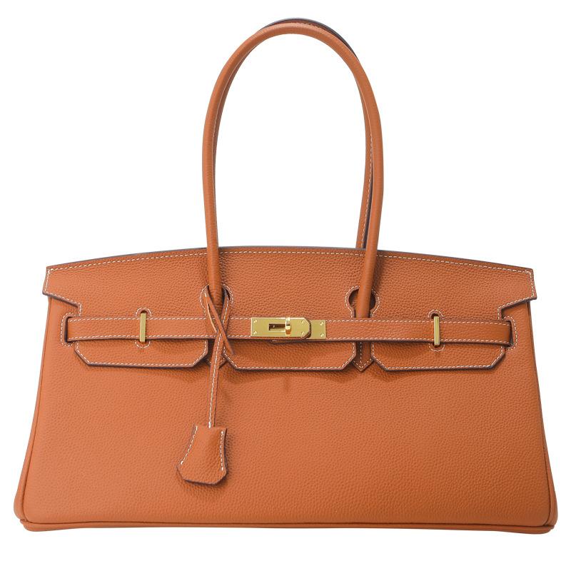 Horizontal 40cm Top Layer Cowhide Leather Women's Bag Large Capacity Handbag High-end Commuting Versatile Crossbody