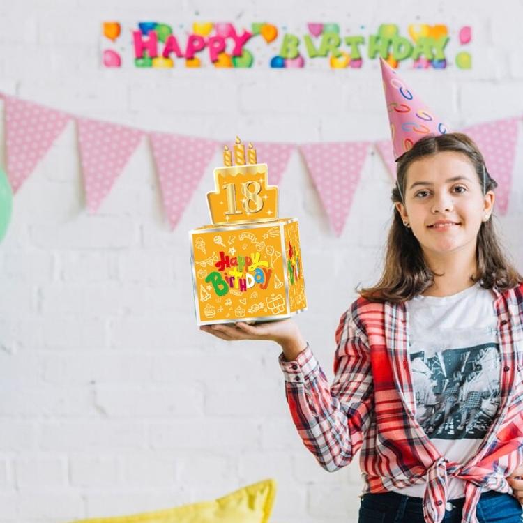 Безопасные бумажные коробки-сюрпризы на день рождения с выдвижным держателем для денег, настраиваемые украшения по возрасту, товары для вечеринок