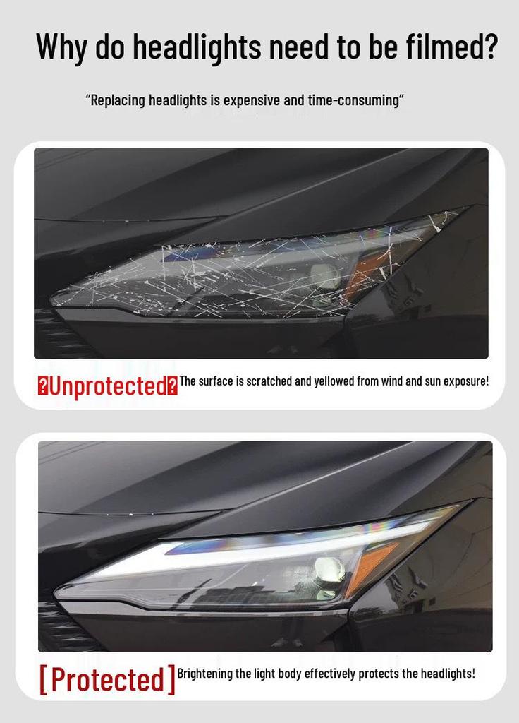 Lexus LX570 Headlight Film – Transparent Smoked Light-Control Protective Film