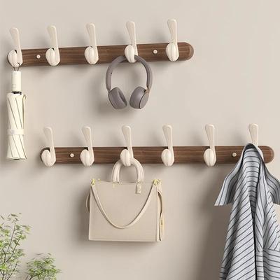 Крючки для подвешивания на стену из цельного дерева, вешалка для одежды в примерочной, прихожая, вешалка для шляп, крючки для полотенец, без перфорации