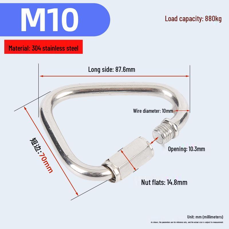 Треугольное быстросъемное звено из нержавеющей стали 304, пряжка для альпинизма