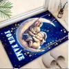1PC Custom Name Bunnies Moon Theme Floor Mat Ideal for Living Room, Game Rooms, Office, Bedroom,Floor Mat Playful Design