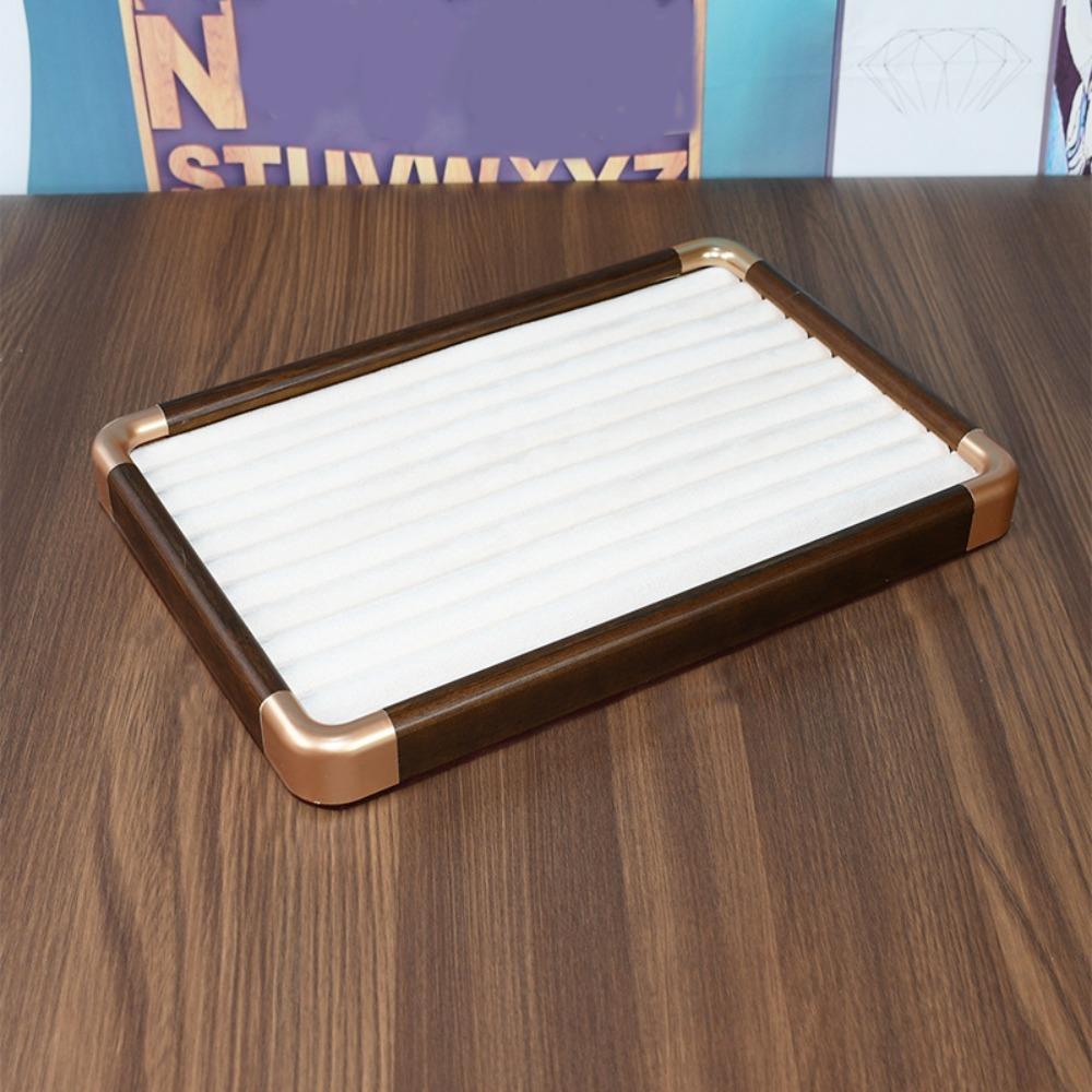 Деревянный поднос для украшений большой вместимости, бархатный держатель для демонстрации украшений, органайзер для украшений, хранение украшений