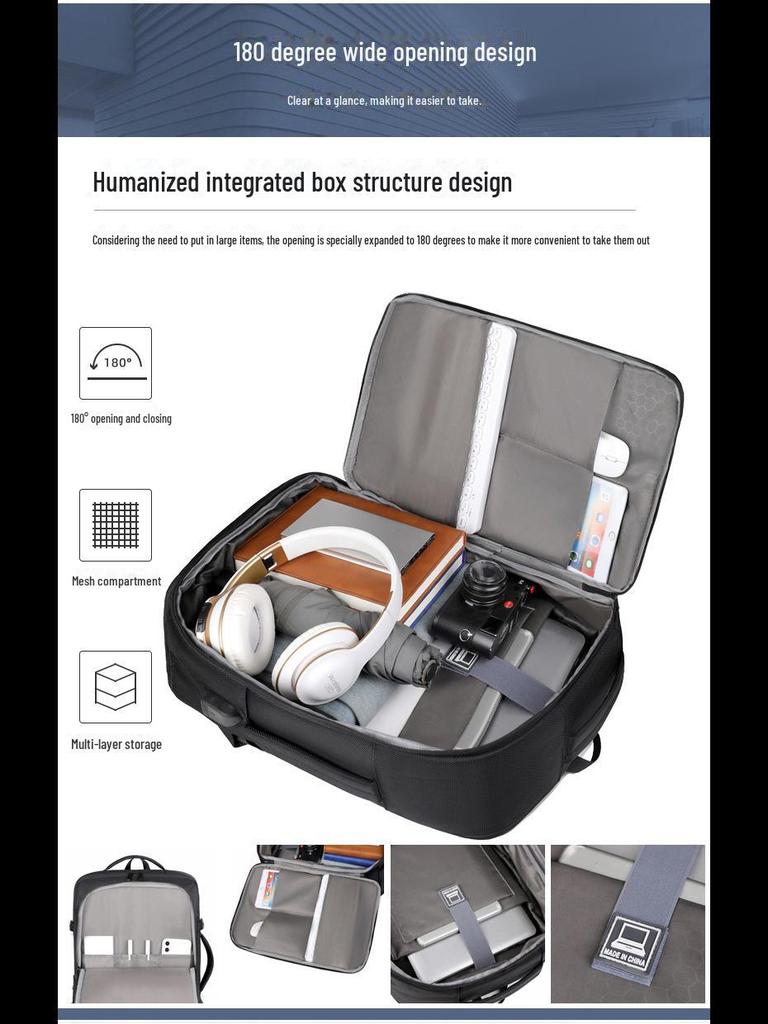 Расширяемый 180° Многофункциональный рюкзак для путешествий и работы