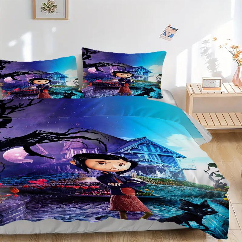 Spooky Night Adventure Print 3Pcs Bedding Setduvet Cover With 2 Bedropillowcase Home Birthday Gift