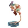 Fluorite Crystal Money Tree Agate Slice Base Feng Shui Bonsai Mini Ornament for Wealth Luck Desk Decor
