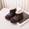 Ботильоны для девочек, модные универсальные детские короткие ботинки из искусственной кожи с круглым носком, 2024 г., абсолютно новые теплые зимние ботинки для девочек 21-30, нескользящие