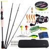 Casting Rod Combo 2.1m Carbon Fiber Rod Smooth Bait Casting Reel and Fishing Pole Bag Other Fishing Tools