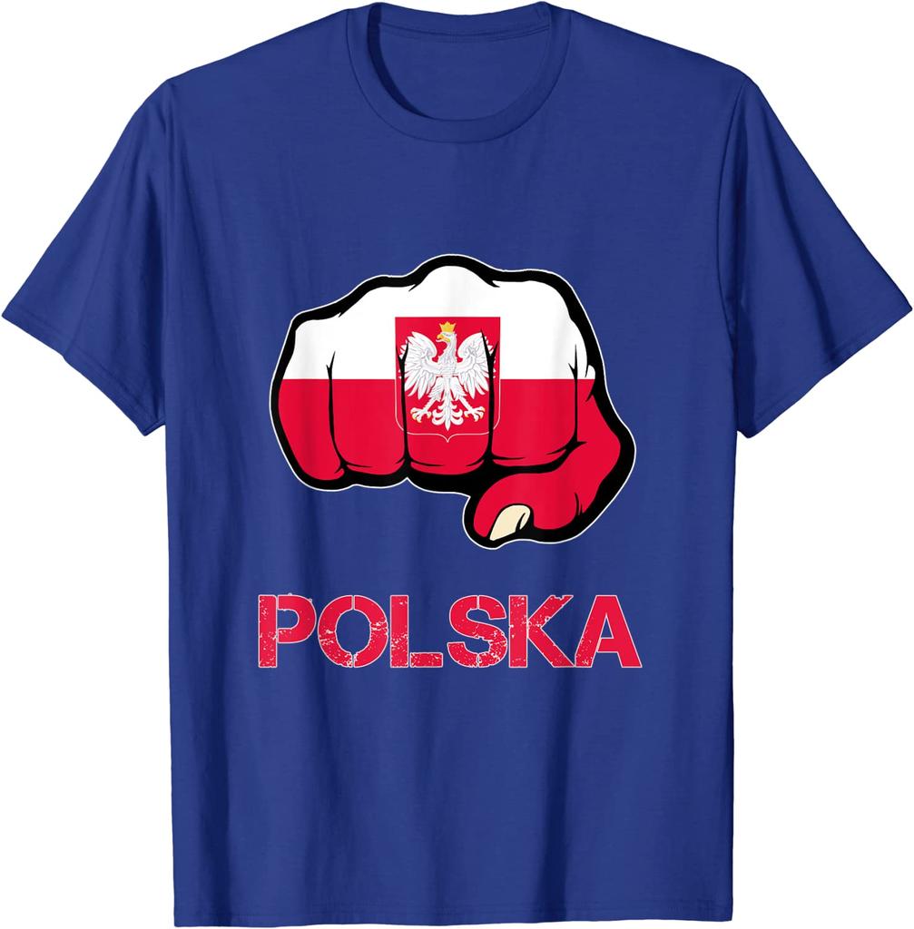 Flag of PolandPolishPoland Flag Unisex TShirt Short Sleeve Casual Cotton ONeck Summer Shirts