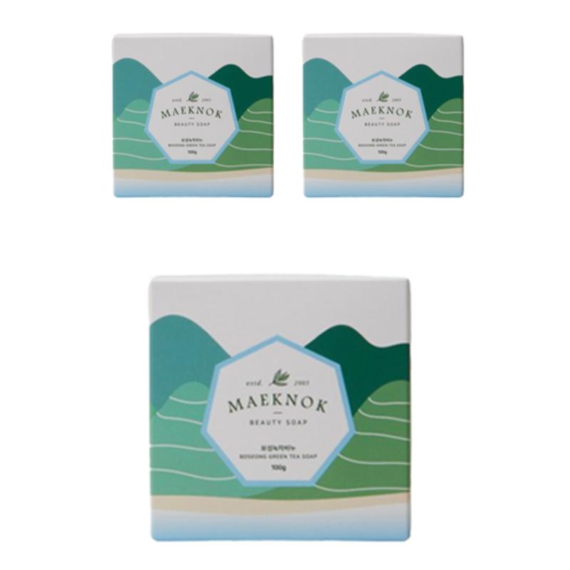 Подарочный набор мыла Macnok Boseong Green Tea, 100 г, 3 шт.