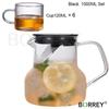 BORREY1L Transparent Borosilicate Glass Teapot Heat-Resistant Large Clear Tea Pot Flower Tea Set Puer Kettle Teapot Holder Base