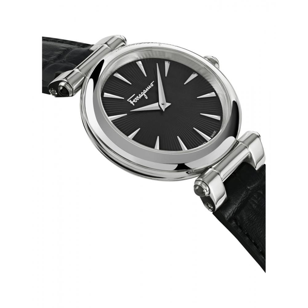 Salvatore Ferragamo Idillio Strap Watch Black Stainless Steel Black