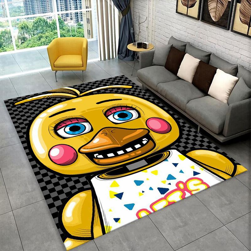 Классический ковер-коврик F-FNAF Хоррор Игра Фредди для игровой комнаты, спальни, гостиной, дивана, домашнего декора, детский коврик, нескользящий коврик для пола