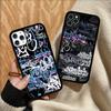 Крутая Черная Граффити Для iPhone 17 16 15 14 13 12 11 Mini Pro Max Plus PC+TPU Задняя Крышка Телефона