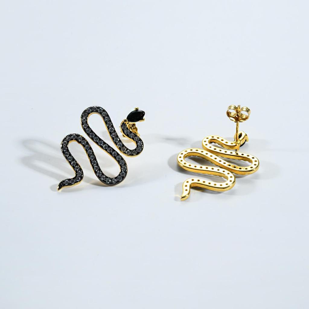 ANDYWEN 100% Стерлингового Серебра 925 пробы, Золото, Сплит-покрытие, Длинные серьги-капли с фианитами в виде змеи, серьги-подвески в стиле рок-панк, вечерние украшения для девочек, 2023