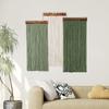 Wooden Wall Hanging Tapestry Hand-Woven Cotton Rope Tapestry Boho Decor Curtain Tapestry Apartment