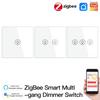 Zigbee Диммер Настенные Выключатели Света 1 2 3 Клавиши Tuya Умный Дом Автоматизация Беспроводное Дистанционное Управление Стандарт ЕС/Великобритании Нейтральный Фазный Провод