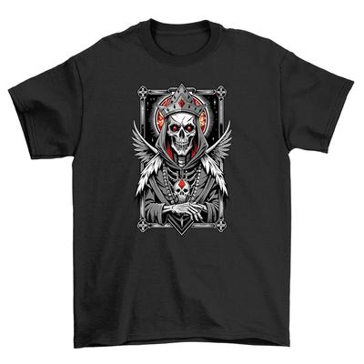 Gothic_18 Футболка с крыльями скелета - Жуткая, но стильная! Унисекс принт, 100% Х