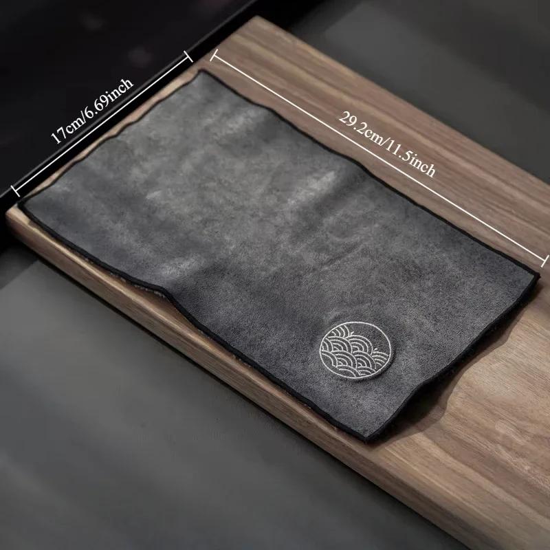 Водопоглощающее чайное полотенце, чайная ткань, утолщенная скатерть для журнального стола, чайная посуда в стиле дзен, полотенце, хлопчатобумажная льняная тряпка, аксессуары для чайного стола