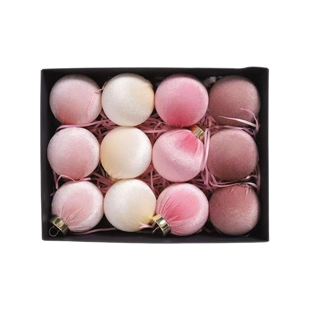 12 шт./НАБОР 6 см Бархатные Рождественские Шары Набор Пластиковый Фестиваль Рождество Флокированные Шары Подвеска Бархатный Красный Зеленый