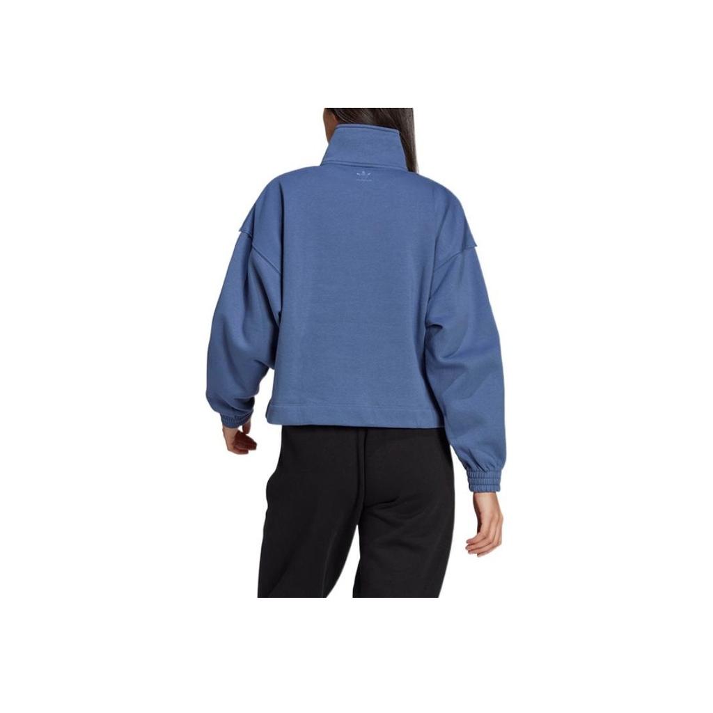 Adidas Свитшот Originals Solid Logo Print Stand Wool с длинным рукавом, женский свитшот, синий GN2946