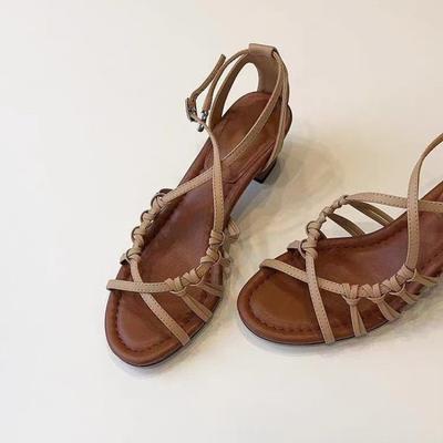 Модные ретро женские сандалии в римском литературном стиле, ажурная женская обувь, сандалии-гладиаторы, женская обувь, ручное плетение, летняя обувь для платья