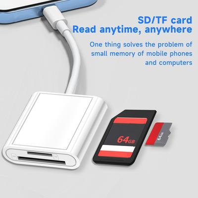 Адаптер-картридер 2 в 1 Type C Lightning SD TF для карт памяти, конвертер данных для Samsung Huawei XiaoMi, мгновенное подключение и работа
