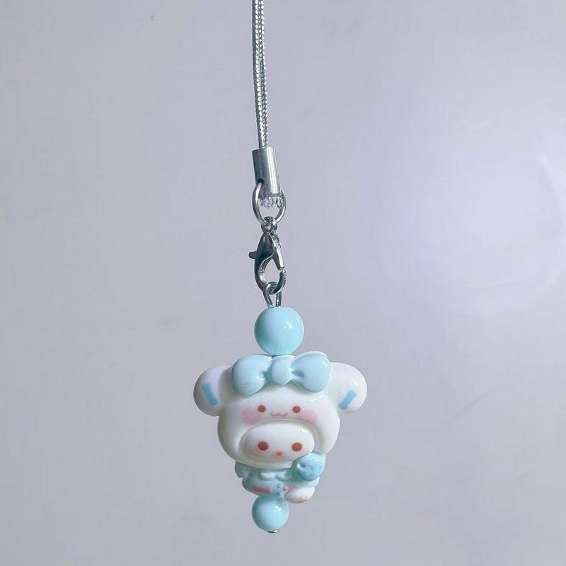 Cartoon Sanrio Hello Kitty Melody Kuromi Cinnamoroll Pochacco Phone Chain Keychain Bag Cell Phone Charm Cute Key Chain Gift
