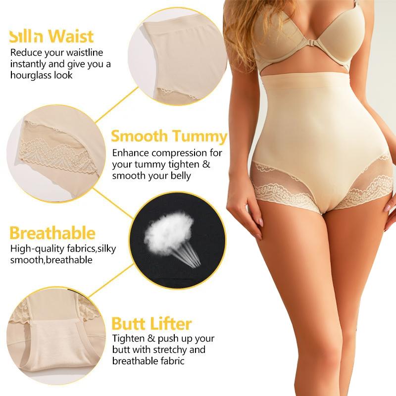 1 шт. бесшовные утягивающие трусики для женщин с цветочным кружевом нижнее белье с высокой талией утягивающие трусы для попы утягивающие трусы для коррекции живота S-3XL