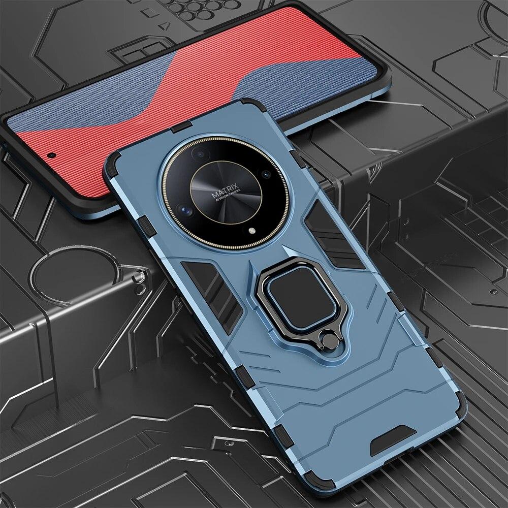 KEYSION Противоударный защитный чехол для Honor X9b 5G X9A, силиконовый + ПК, металлическое кольцо-подставка, чехол для телефона для Huawei Magic 6 5 Lite 5G