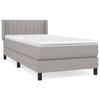 Box Spring Bed with Mattress Light Grey 80 x 200 cm Fabric