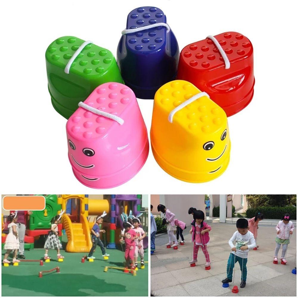 Детские ходули для прыжков на ногах, оборудование для тренировки баланса, игры на координацию, ходули для прыжков с улыбкой