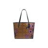 New City Canvas With Leather Tote Bag, Shopping Bag, Handbag, Shoulder Bag Women's Brown Purple 5697-IMROI