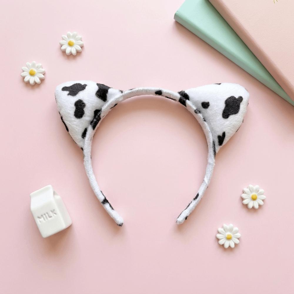 Hair-Pressing Cow Horn Headband Non-Slip Dairy Cow Hairband Funny Animal Ears Hair Hoop Daily Use