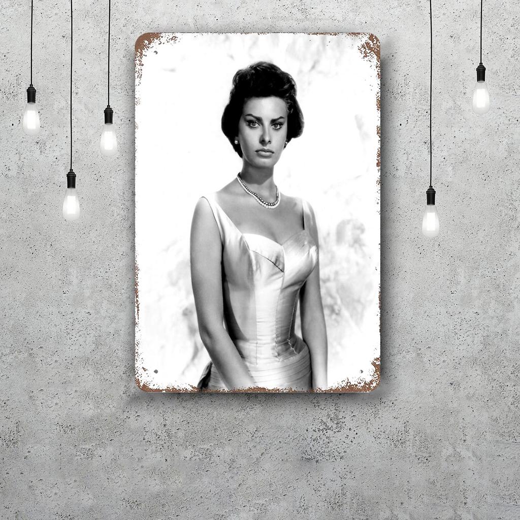 sophia loren Vintage Metal Tin Signs Posters Decor Retro Metal Plaque Wall Art Decor for Garage Bar
