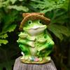 Садовые лягушки Кормушка для птиц Статуя Смола Станция кормления птиц Наблюдательная кормушка для птиц для украшения балкона на открытом воздухе