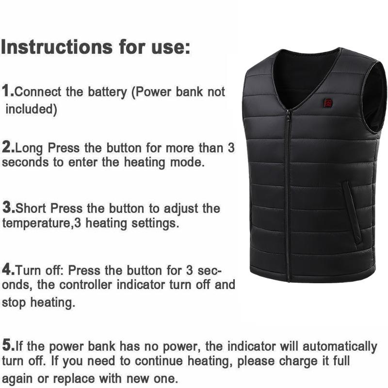 14 Area Heated Vest Warm Gilet Winter Electric USB Jacket Men Women Heating Coat Thermal