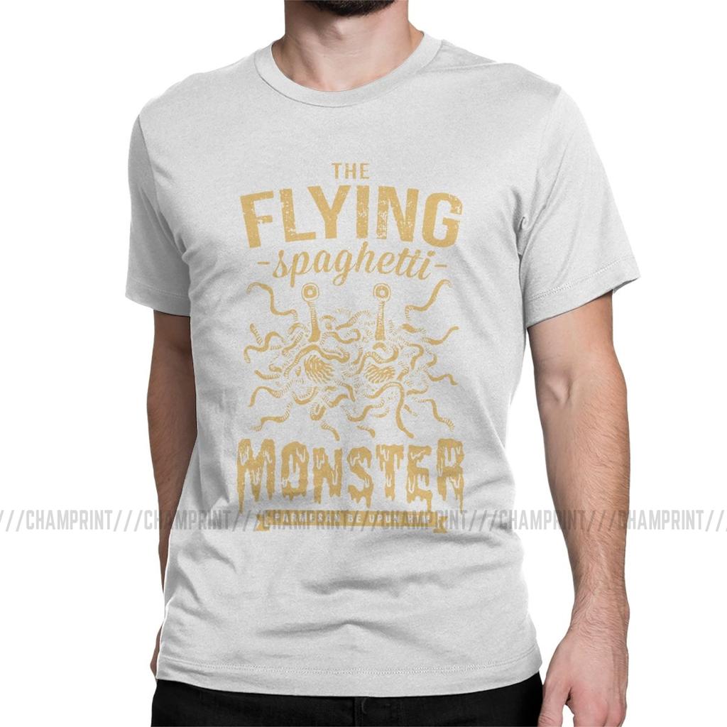 The Flying Spaghetti Monster T Shirt Men Funny T Shirt Round Neck Flying Spaghetti Monsterism Pastafarianism