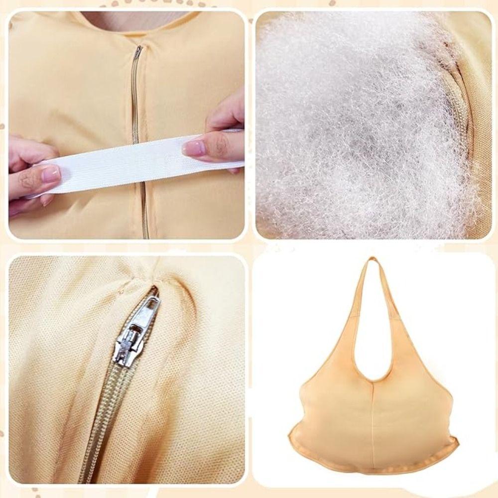 Polyester Santa Costume Christmas Cosplay Prop Fake Padded Belly Santa Suit Zipper Santa Costume