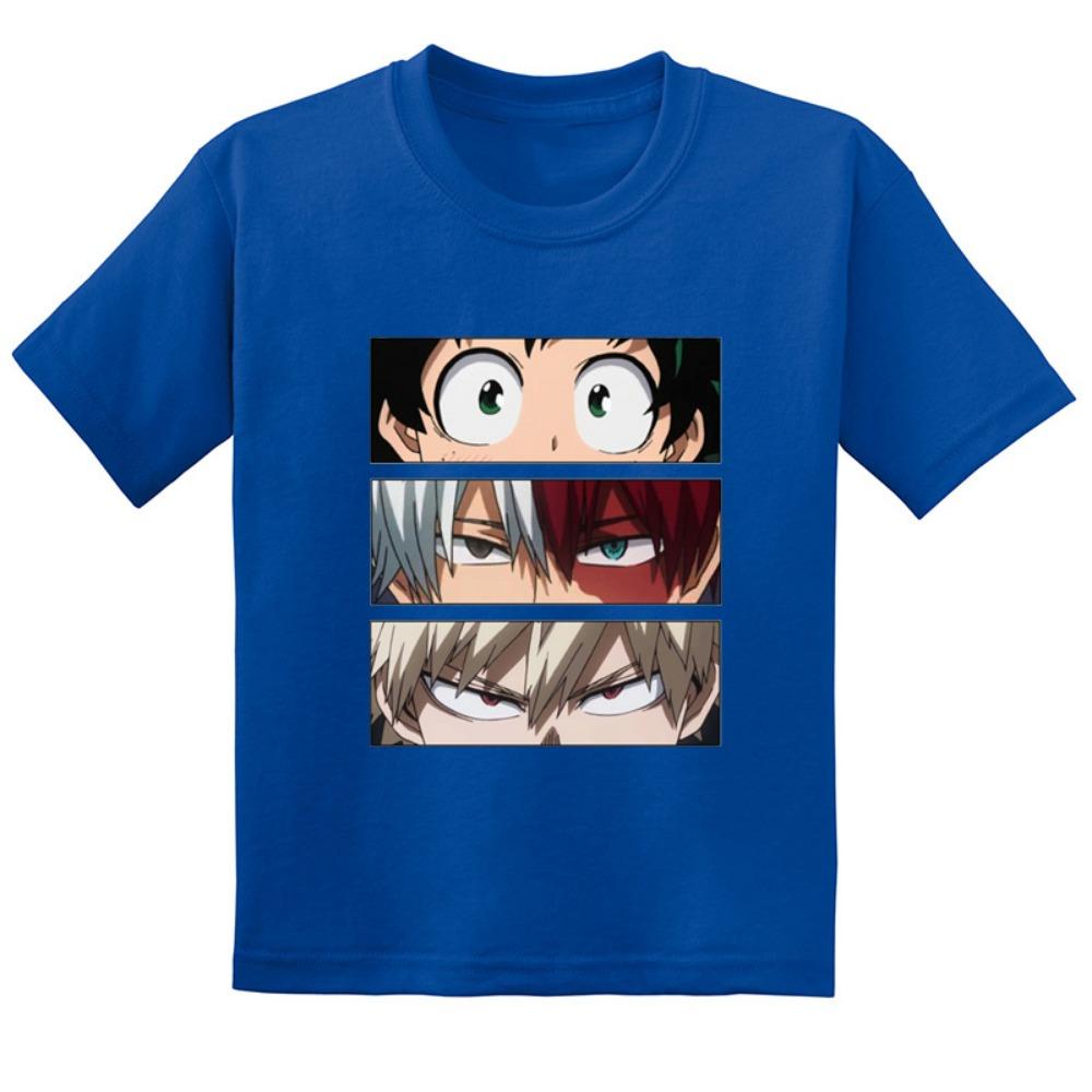 Аниме Моя геройская академия Принт Мультяшная Детская Футболка Boku No Hero Academia Одежда для Мальчиков и Девочек Лето Детская Хлопковая Футболка