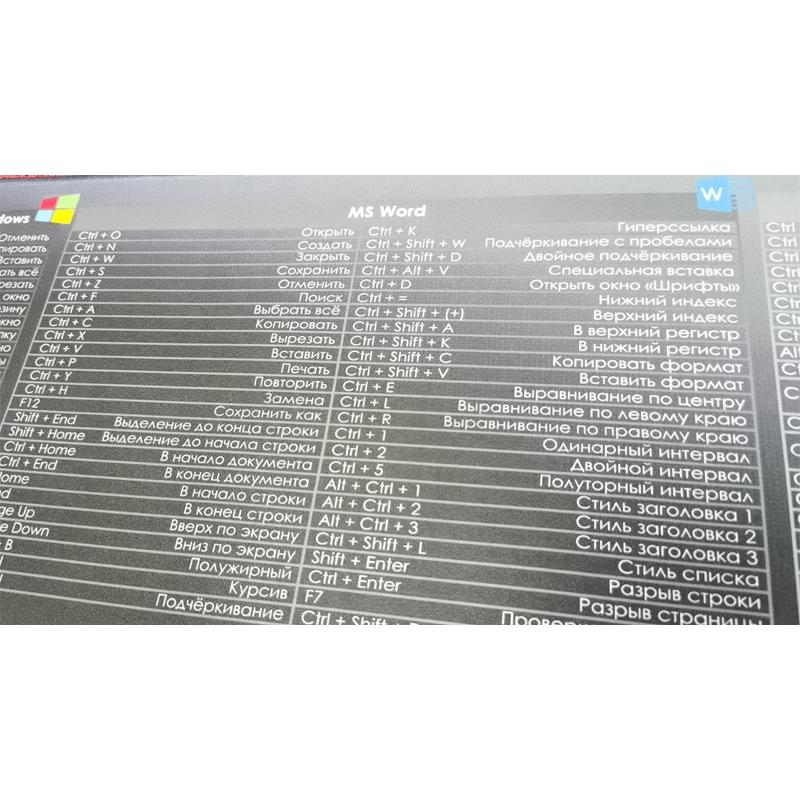 Коврик для мыши с русской раскладкой - необходим для эффективной работы и игр - игровой коврик для мыши 80x30x2 / 60x30x2 см